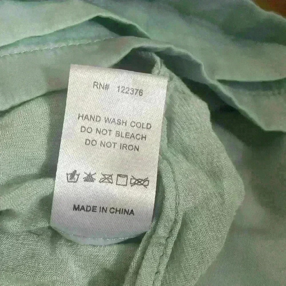 Mustard Seed Mini Dress Size M Pleated Detail Mint Green Woven Casual Boho Silky - Picture 13 of 13